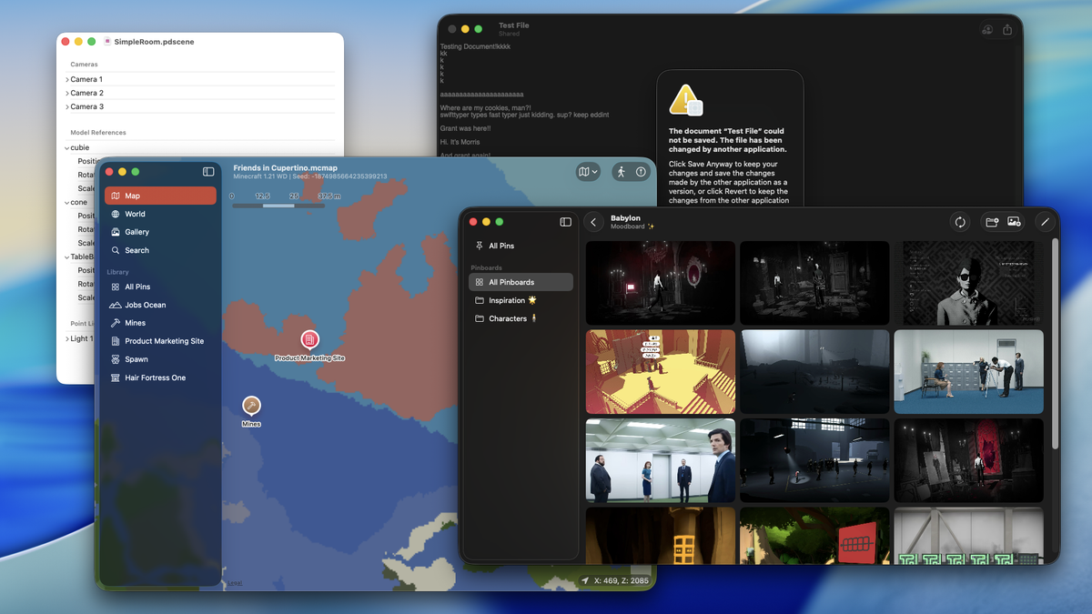 A picture with multiple document-based apps I've developed open